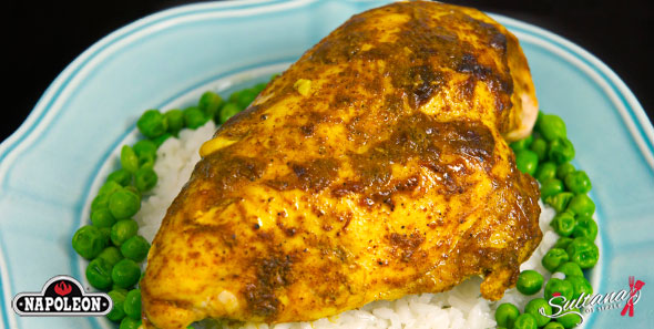Serve on a bed of rice and vegetables
